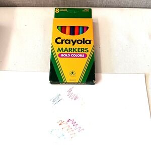 Crayola Vintage Thin Line Markers Bold Colors 1989 Set 10 Fine Tip Grape Forest+